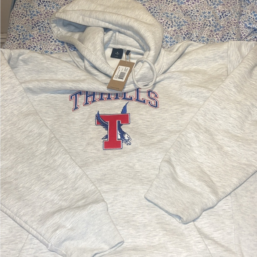Thrills Heather Gray Hoodie with Black Accents